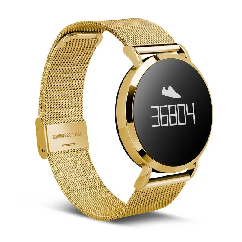 

JAYSDAREL CV08 Heart Rate Monitor Smart Watch OLED IP67 Round Bluetooth Fitness Tracker for Android iOS