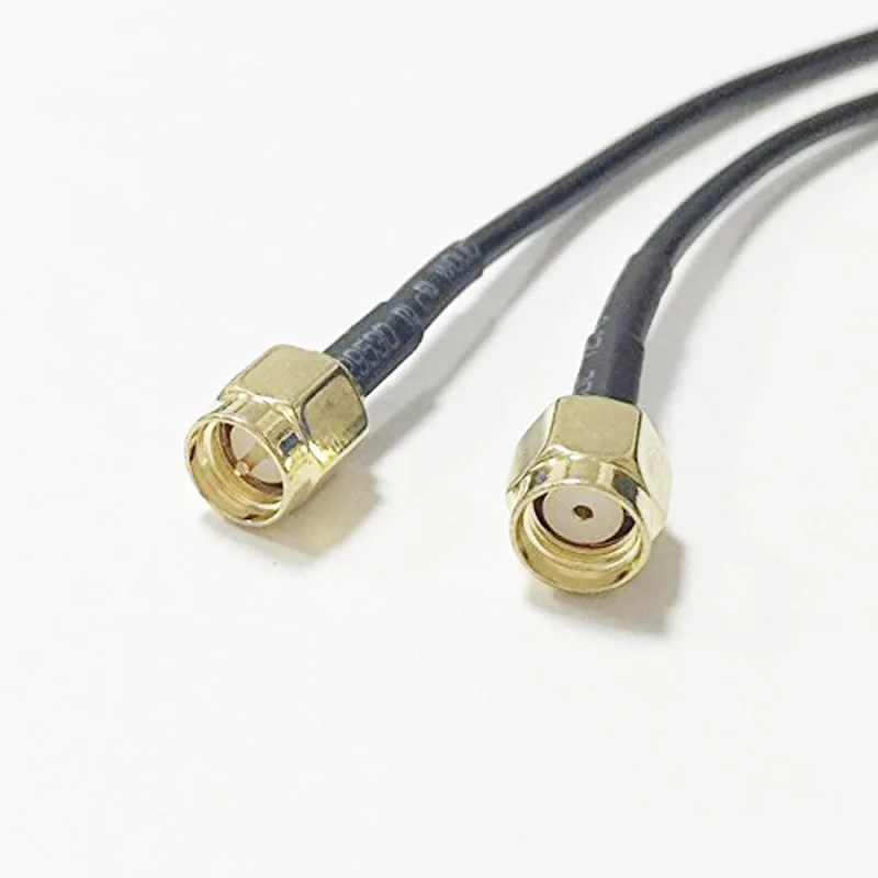 

ALLISHOP SMA Male to RP SMA Male RG174 Antenna Coaxial Cable WiFi Router Connector Cord 50CM Long Black