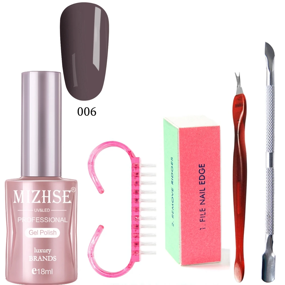 MIZHSE УФ-гель для ногтей Nail Kit наборы для ногтей 4 инструменты для индивидуальных косметических средств 18 мл набор для гелевого маникюра кисть, полировщик кутикулы удаление омертвевшей кожи вилка - Цвет: MZT006