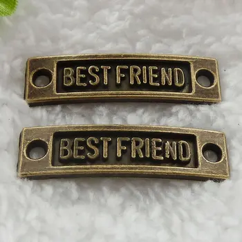 

120 pieces antique bronze BEST FRIEND connector 35x10mm #248