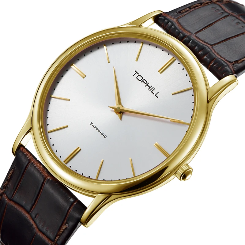 Tophill Swiss Brand Classic Design Men's Casual Wrist Watches Slim