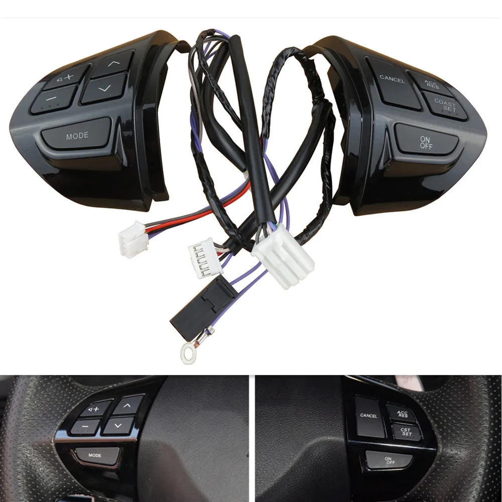 Черная крышка рулевого колеса громкость звука кнопка для Mitsubishi ASX многофункциональное Автомобильное рулевое колесо кнопки управления с кабелями