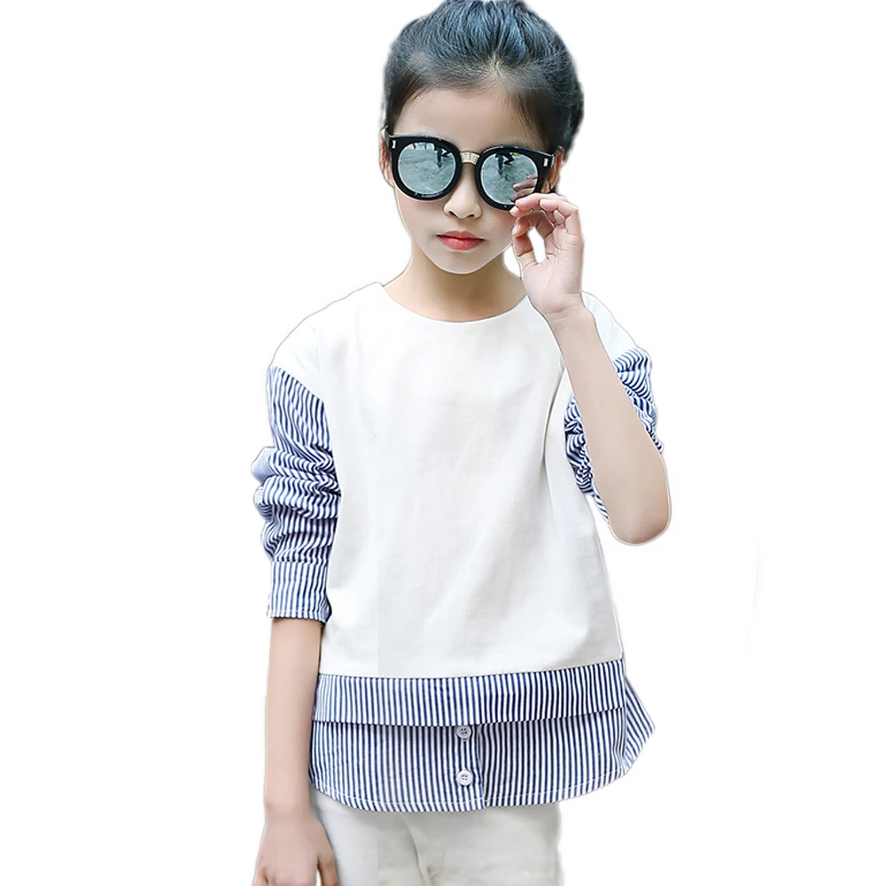 

Tribros  Summer   Baby Girls Clothing T-shirt For Children Infant Button Striped Clothes Next Costume For Kids Tops Tee