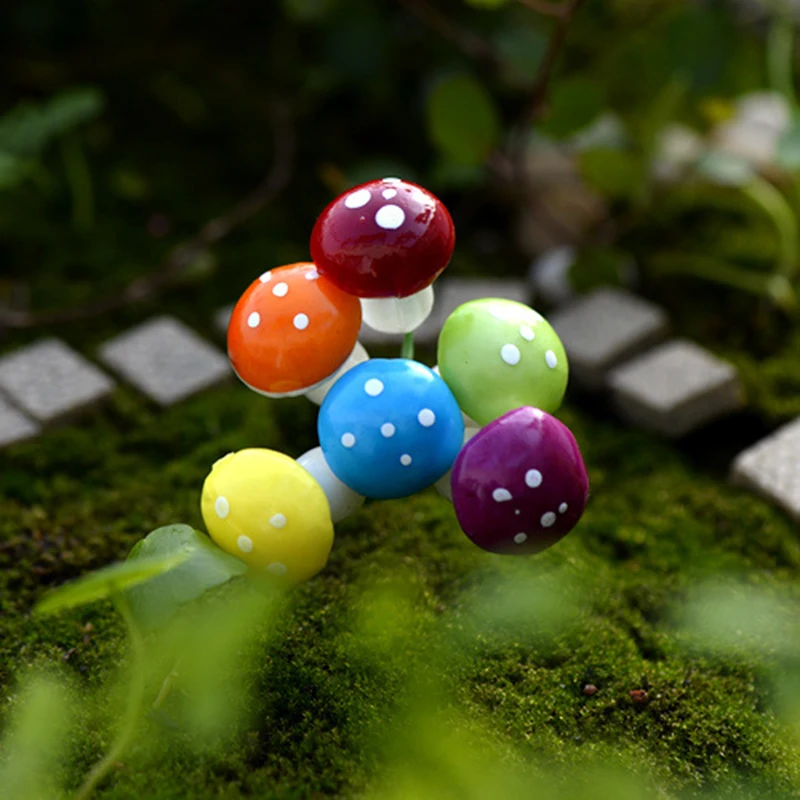 18 шт./компл. искусственный мини пенный гриб красочными грибами миниатюры сад Террариум с мхом Изделия из смолы домашний праздничный Декор