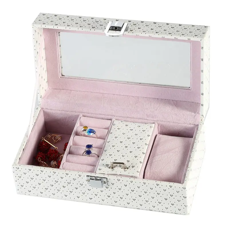 New European PU Leather Jewelry Storage Box Fashion Package Gift Cases