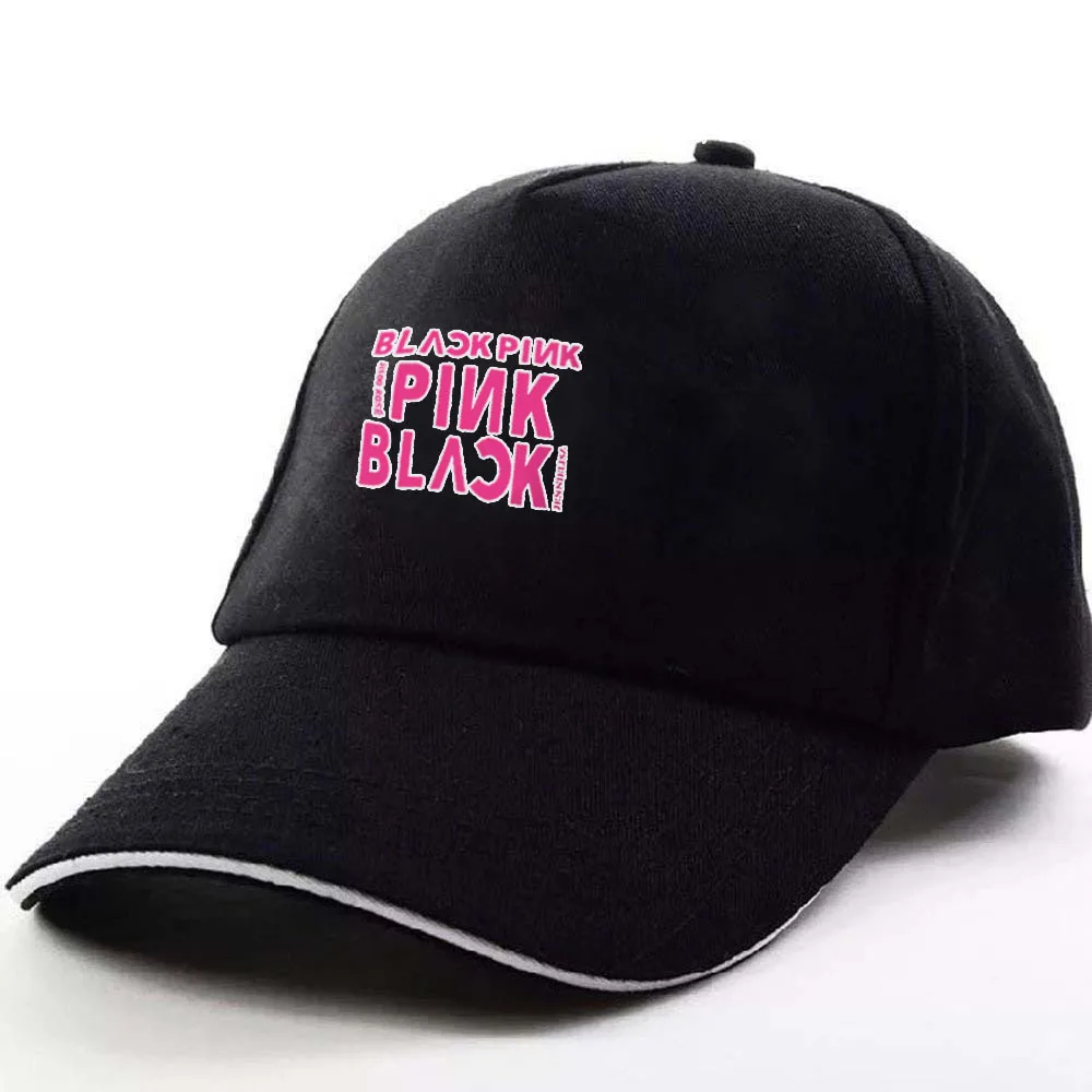 Новая модная кепка Kpop с розой, черно-розовая бейсбольная кепка LISA JISOO JENNIE, хип-хоп кепка для папы, Мужская/женская летняя шляпа