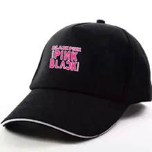 Новая модная кепка Kpop с розой, черно-розовая бейсбольная кепка LISA JISOO JENNIE, хип-хоп кепка для папы, Мужская/женская летняя шляпа