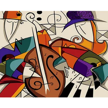 

Painting By Number DIY Dropshipping 40x50 50x65cm Abstract violin still life Canvas Room Decoration Art picture Gift