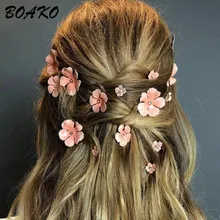 5Pcs/Set Women Girls Floral Hair Clips Barrettes Flowers Hair Pins Hair Styling Headband Bride Wedding Party Hair Accessories