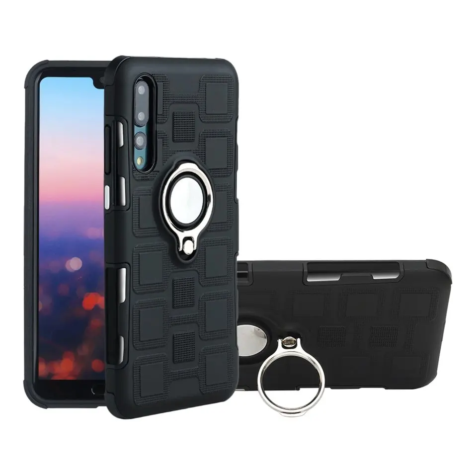 

Heavy Duty Armor Style for Huawei P20 Pro Metal Finger Ring Back Cover for P20 Pro(CLT-L09/L09C/L29/AL00) Hard PC & Soft TPU
