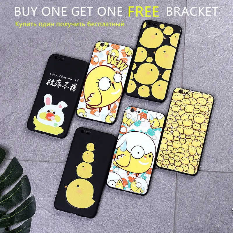 Kawaii الدجاج غطاء حالة قبضة حامل لينة سيليكون ل فون أبل 7 6 S 8 زائد X XS XR ماكس شعبية القوس ملصقات هاتف محمول