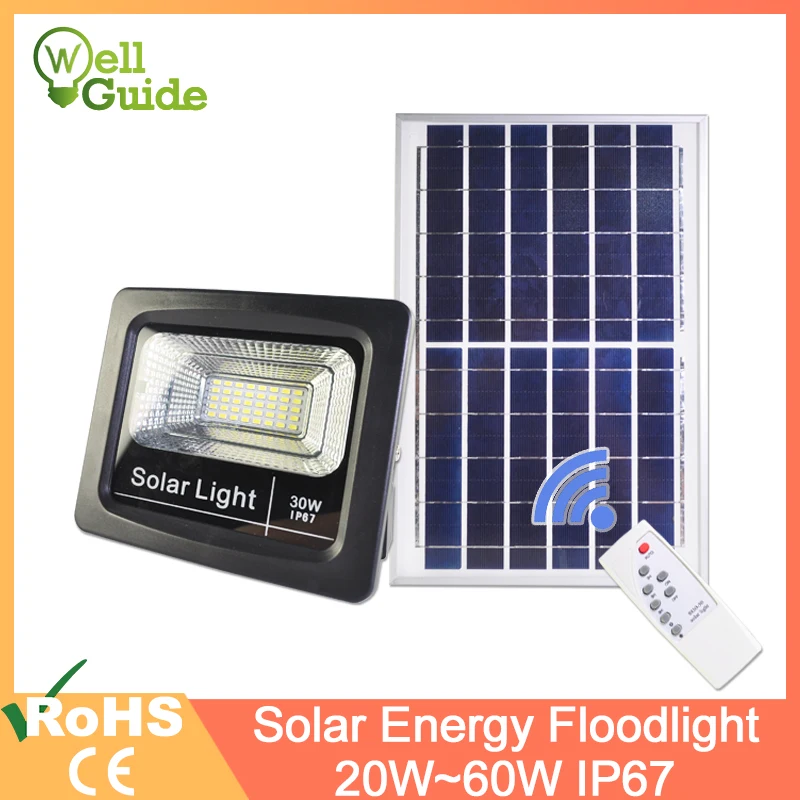 

led flood light Remote Sensor refletor solar floodlight 20W 30W 50W 60W RGB IP65 led solar light Waterproof led light outdoor