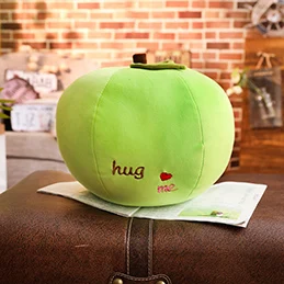 HUG ME Green 3 типа красная игрушка в форме яблока с Рождеством канун Рождества Обнимайте меня зеленый/красный мягкий для фруктов яблок подушки праздничные декоративные детские подарки 4 размера - Цвет: HUG ME Green