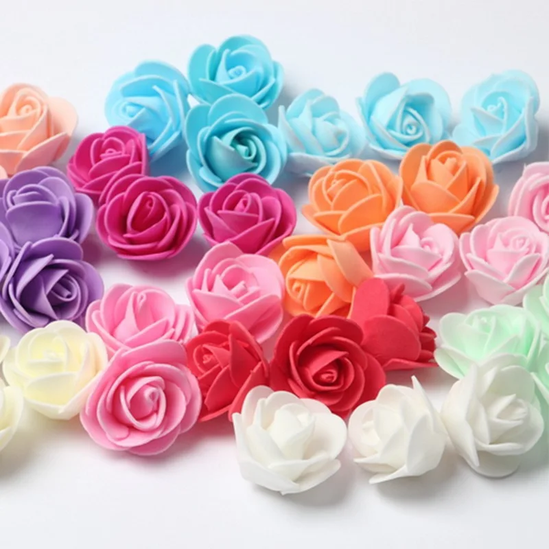 50 шт. 25 мм пена роза Искусственные цветы «сделай сам» помпон венок декоративный цветок невесты поддельные цветы для дома Свадебное Оформление автомобиля