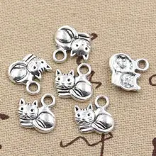 8 шт амулеты lzy cat 15x13 мм антикварное изготовление Подвеска подходит, винтажная тибетская Серебряная бронзовая, DIY ювелирные изделия ручной работы
