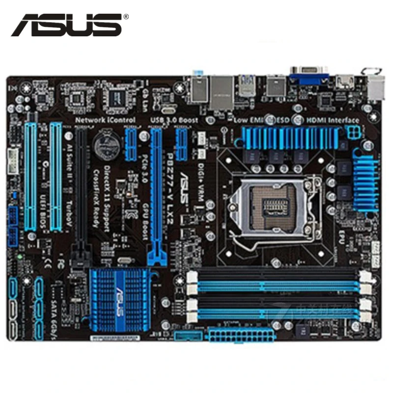 ASUS P8Z77-V LX2 материнская плата LGA 1155 DDR3 32 ГБ для Intel Z77 P8Z77-V LX2 настольная системная плата SATA III PCI-E 3,0 б/у