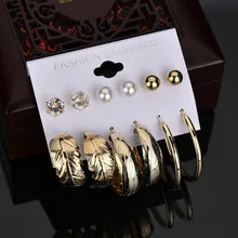 Modyle 6 paar/satz Runde Kristall Stud Ohrringe Fashion Simulierte Perle Ohrringe für Frauen Brincos Bijoux Geschenk Zubehör