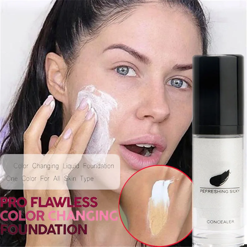 

Color Changing Foundation Cream Natural Self-adjusts Full Coverage Concealer Base Makeup Professional Concealing Cream