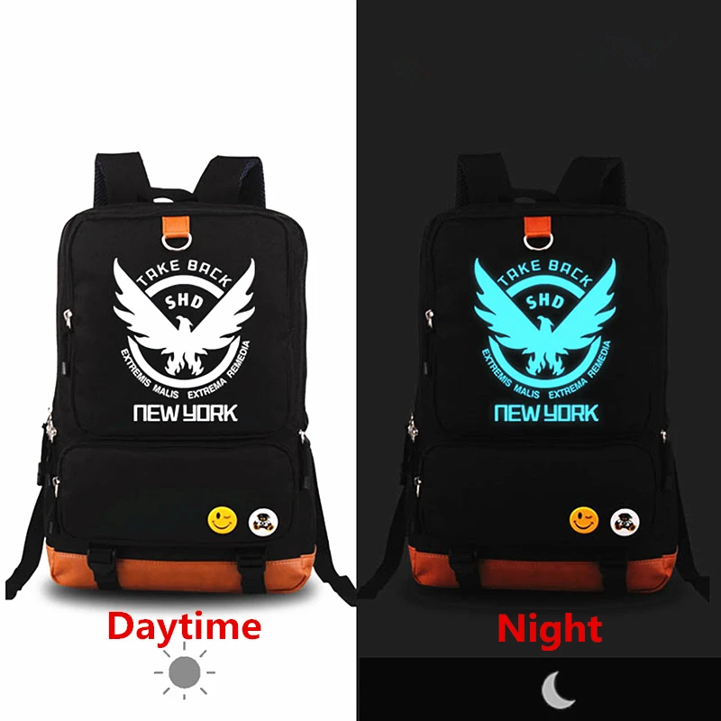 

2019 New Game The Division Backpack Blue Luminous Laptop Printing Backpacks Canvas School Bags Men Women Rugzak Mochila Feminina