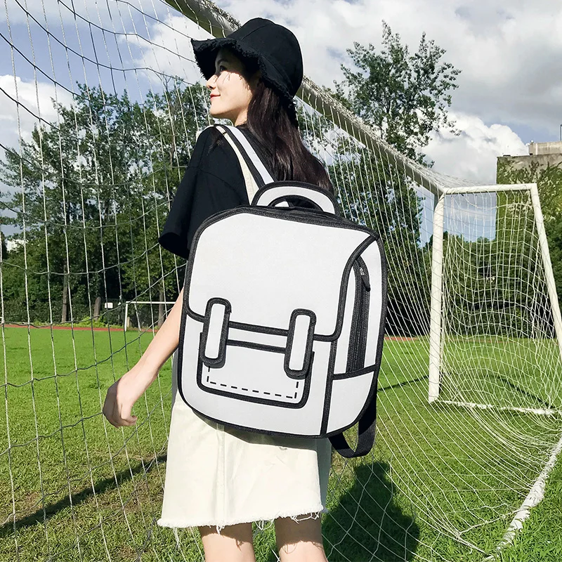 Women Backpack 3D 2D Drawing Cartoon Back Bag Comic Messenger Tote Fashion Cute Student Waterproof Bags Unisex  Bolos 106 4
