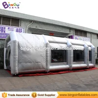 Free Delivery 9X4X3M Inflatable Spray Paint Booth for Sale Mobile Workshop Painting Cabin High Quality Dust Proof Room Toy Tent 2