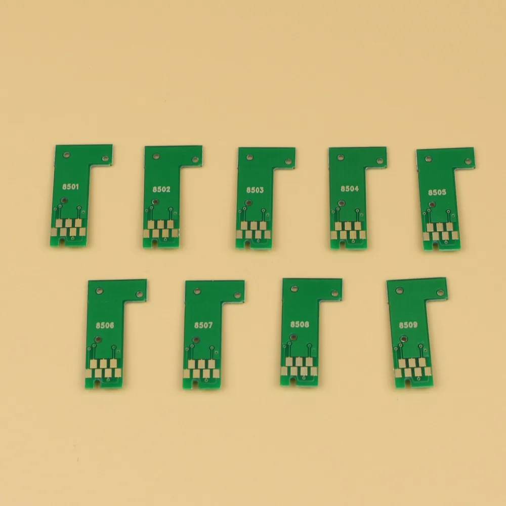 T8501 T8509 9 шт./компл. чернильный картридж parmanent chip для Epson Sure Color P800 чип автосброса|Чип
