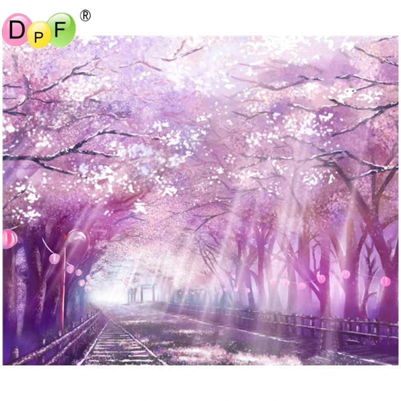 

DPF Diy Diamond Painting flower Cross Stitch square diamond Rhinestone Pictures of Crystals Embroidery Patchwork sakura crafts