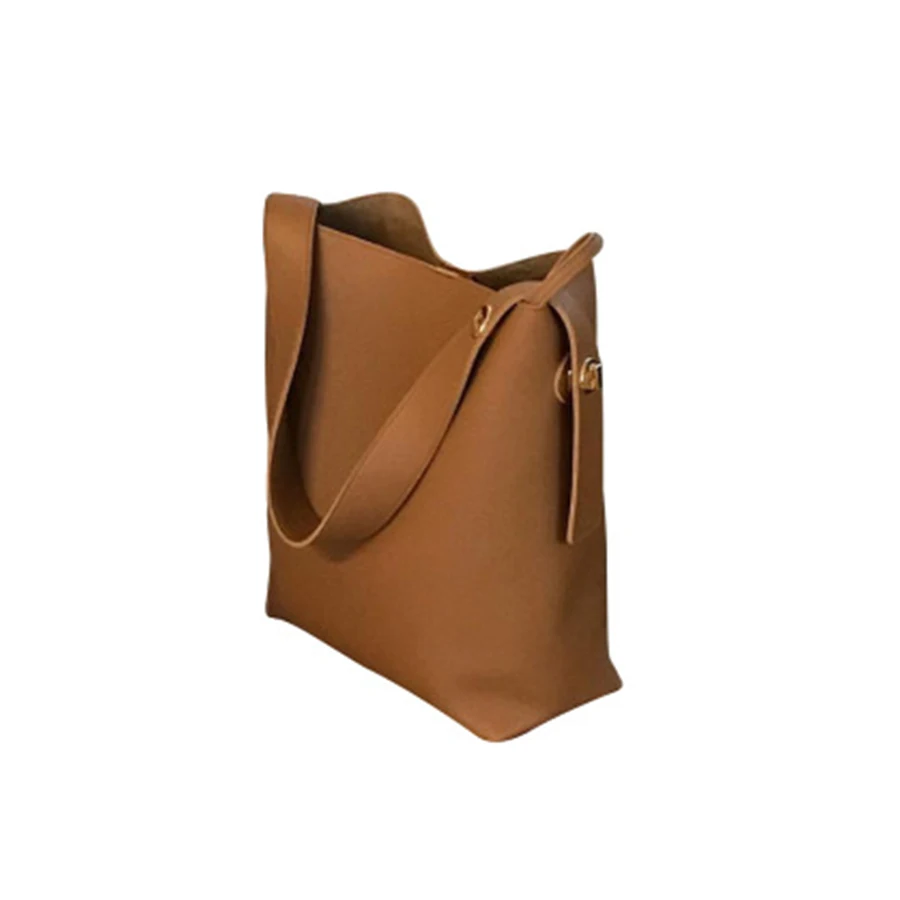 Простые однотонные женские Сумки из искусственной кожи, повседневные кожаные сумки на плечо большой вместимости, дизайнерская сумка, женские сумки известного бренда