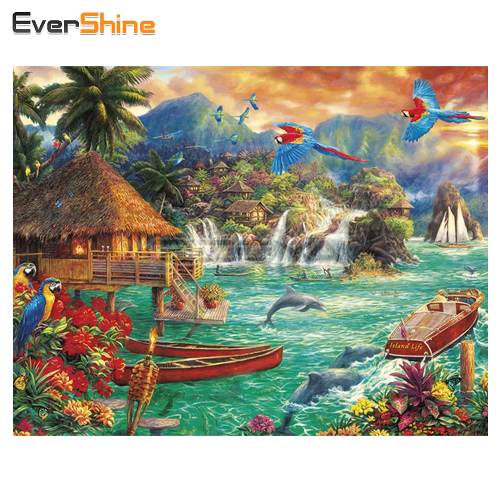 

EverShine Diamond Painting Landscape Diamond Embroidery Cross Stitch Diy Rhinestones Mosaic Painting Home Decor
