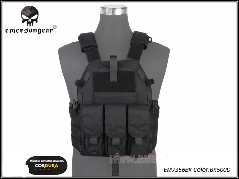 Новинка, Emerson gear Molle, жилет для охоты, игры, тактический жилет, Airsoft Combat 094K M4, чехол, жилет, EM7356, мультикам, AOR1, черный - Цвет: BLACK