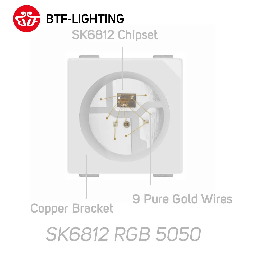 Индивидуально адресуемый светодиодный чип пикселей WS2812B/SK6812/SK9822/WS2813 RGB/RGBW //