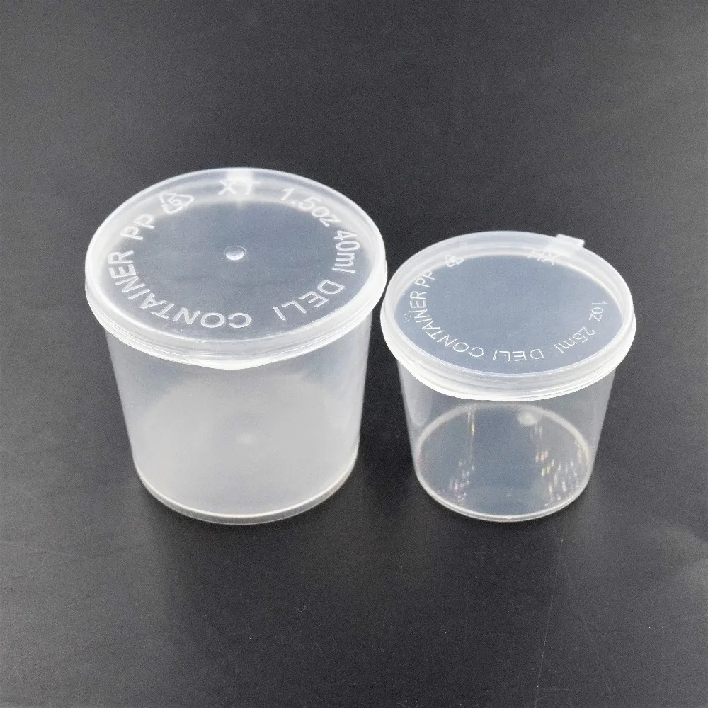 50 шт./лот, маленькие прозрачные одноразовые пластиковые чашки для соуса, контейнеры для хранения пищевых продуктов, прозрачные упаковочные коробки+ крышки