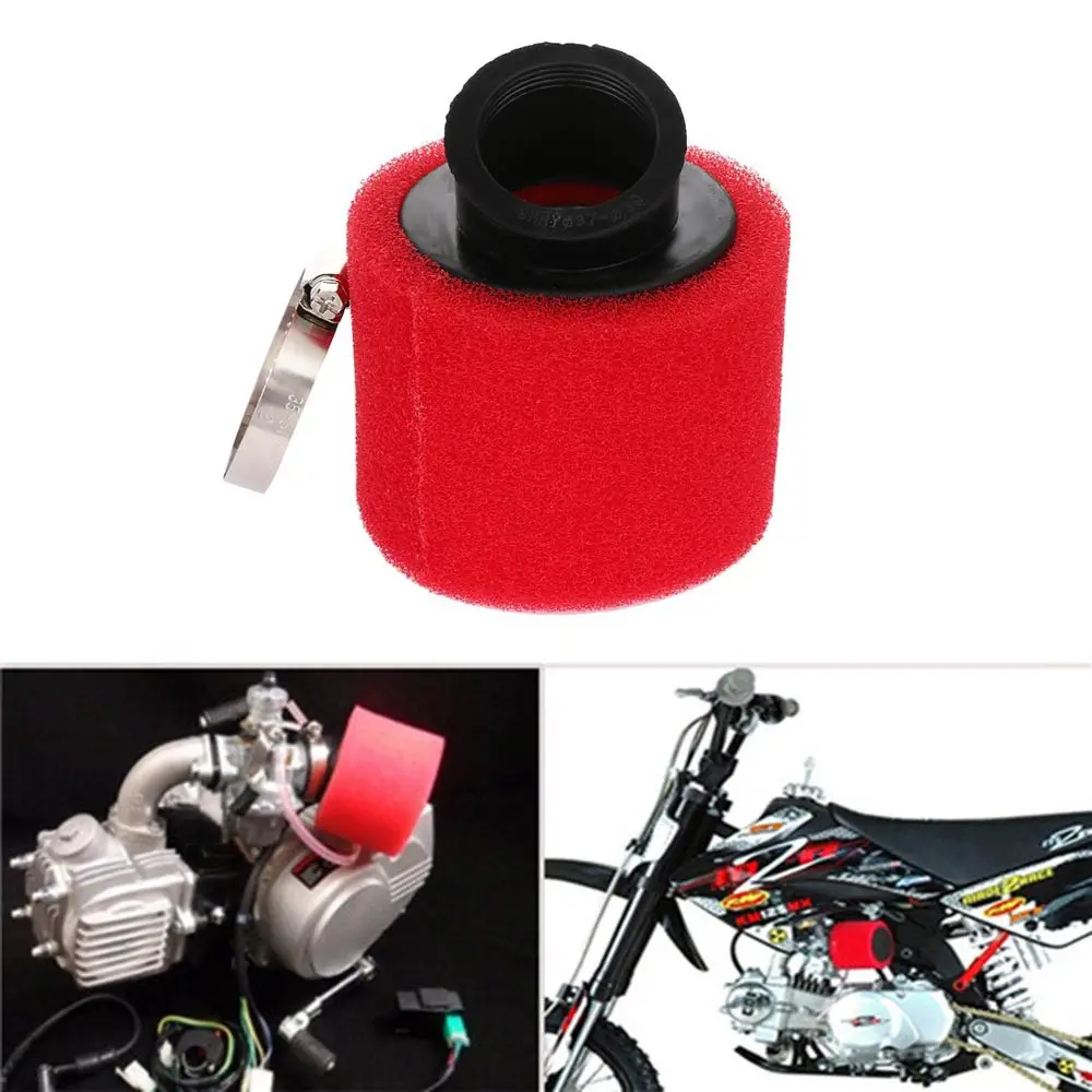 

1PC Motorcycle Air Filter 38mm ATV PIT DIRT BIKE 45 Degree Double Foam Angled Air Filter Pod Cleaner 110cc 125cc Practical