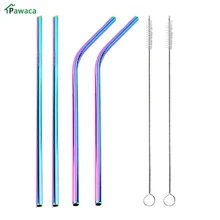 6 шт./упак. высокое качество кружка-термос с соломкой 304 Нержавеющая сталь соломинки многократного использования гнутый Металл питьевой соломы с чистящая щетка для кружки