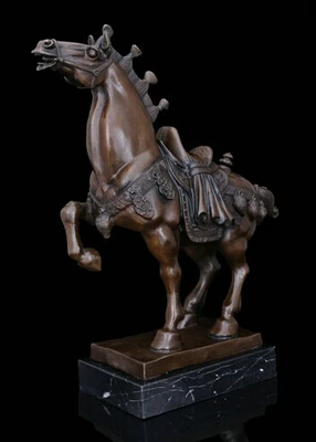 

JP S1151 Art Deco Sculpture War Horse Steed Bronze Statue B0403