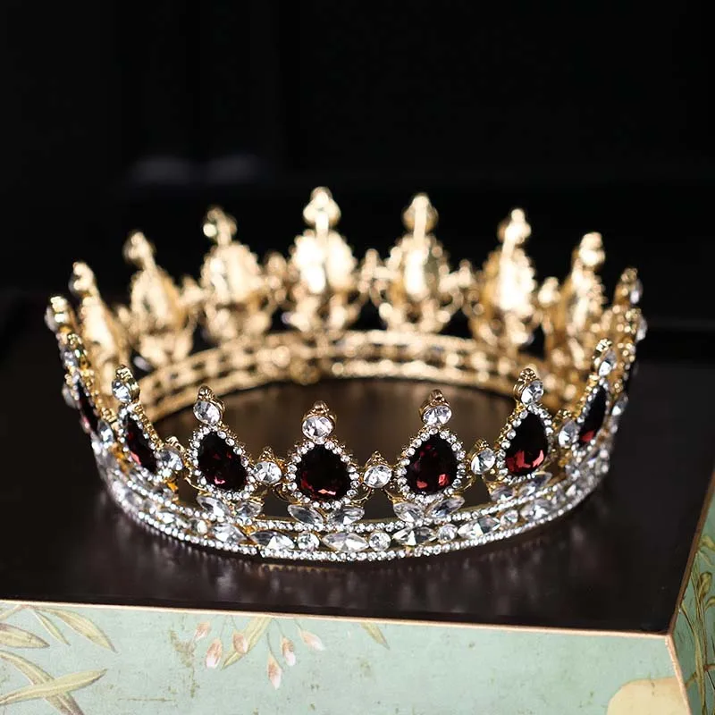 Полный круг Тиара ясно Австрийский Стразы Queen Камень Циркон Свадебная Корона