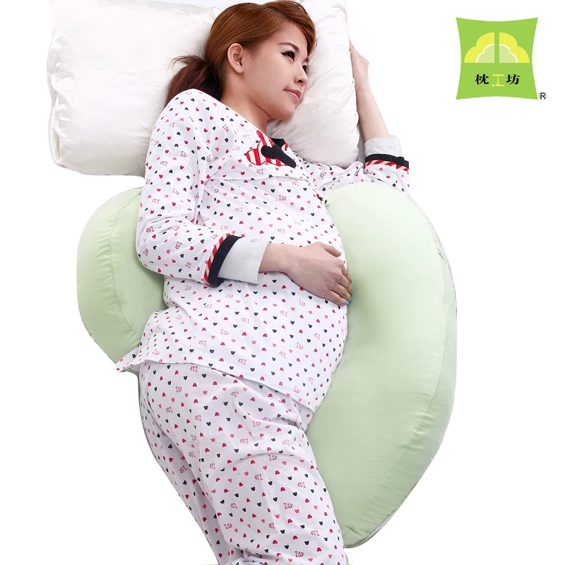 Free Shipping Woman Maternity pillow waist support side sleep pea green