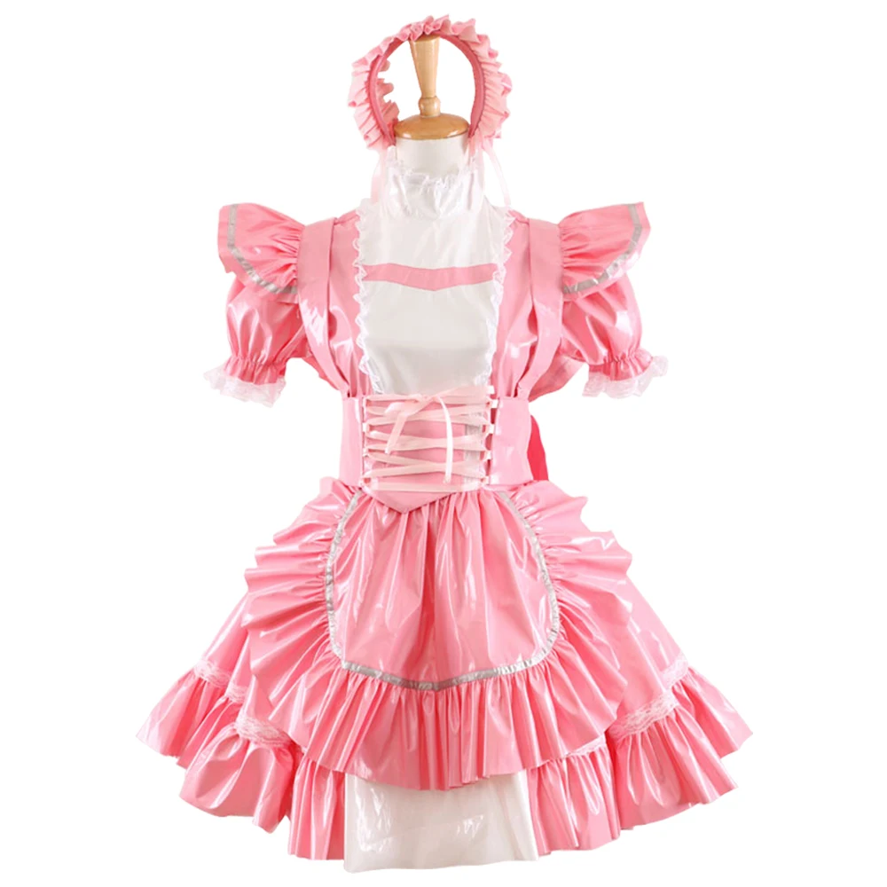 

Hot Sale PVC Sissy Maid Dress Uniform Cosplay Costume Lolita Dress