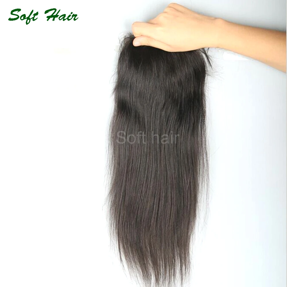 

7A Cheap Malaysian Straight Silk Base Closure 4x4 Virgin Human Hair Free Middle 3 Part Straight Silk Top Closure Bleached Konts