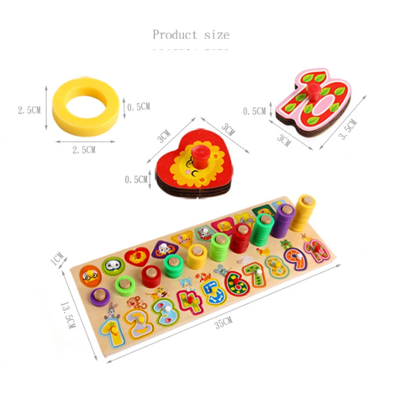 1 компл. Деревянные игрушки Монтессори математическая игрушка Цифровой Форма соответствующие обучения Дошкольное подсчета доска детские