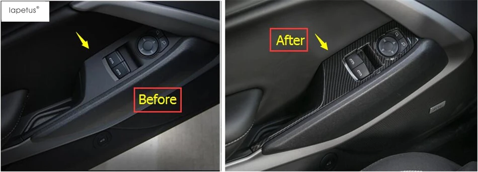 

Accessories For Chevrolet Camaro 2016 2017 ABS Carbon Fiber Style Armrest Window Glass Lift Button Panel Molding Cover Kit Trim