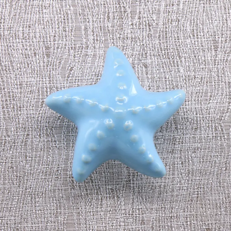 4PCS Starfish Knob Handle Ceramic Cupboard Wardrobe Closet Door
