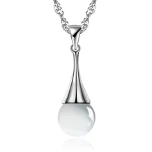 100% 925 sterling silver natural opal fashion ladies`pendant necklace female short chain women gift drop shipping gift wholesale round beads ball opal pendant necklace 925 sterling silver chain necklaces natural stone opal collares women jewelry bijoux gift
