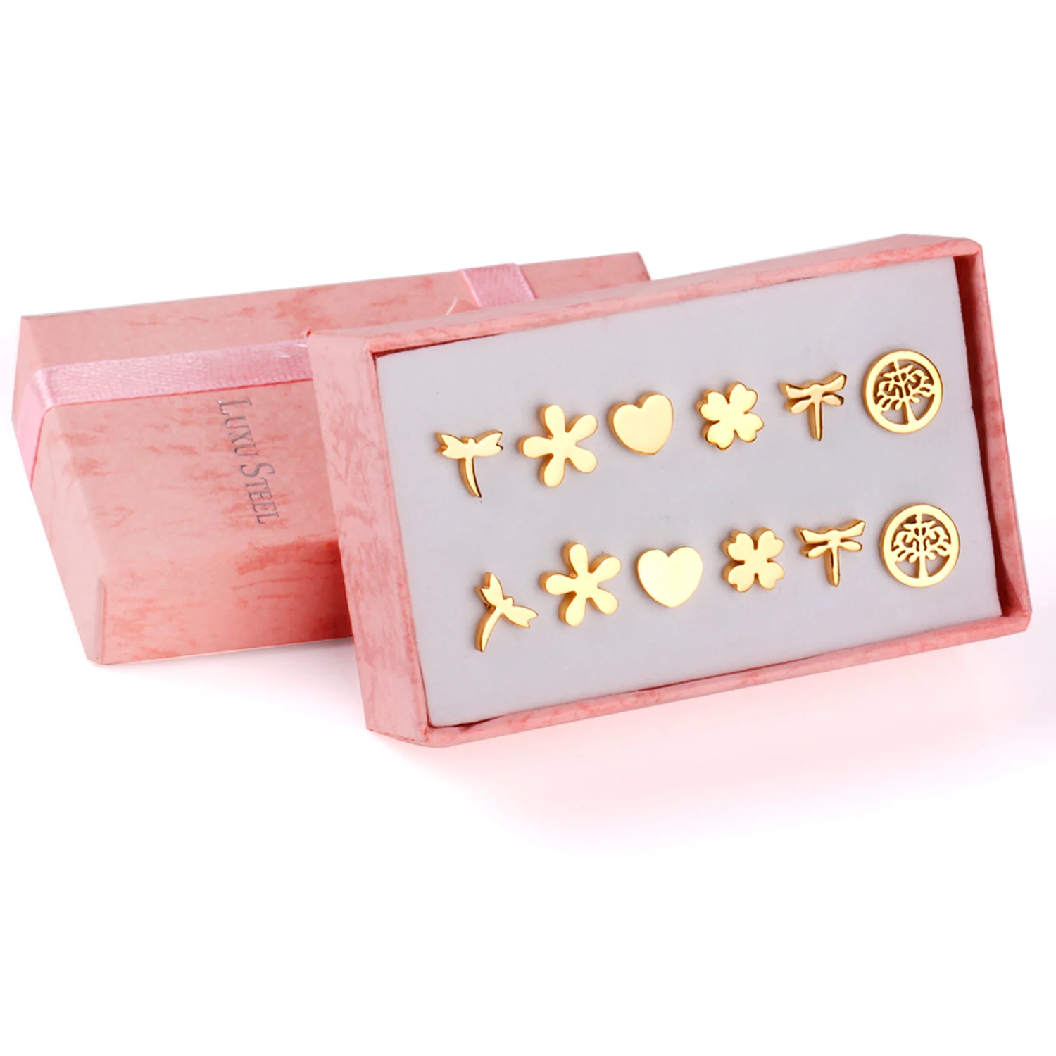 Серьги нержавеющей стали 6Pairs / Box для женщин Ювелирные изделия способа