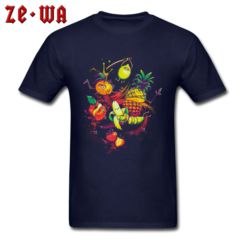 Fruit Salad Fashionable Summer/Autumn 100% Cotton Round Collar Mens Tops Shirt Top T-shirts Newest Short Sleeve Top T-shirts Fruit Salad navy