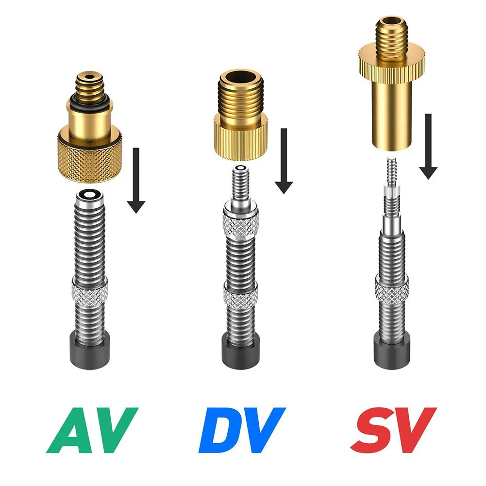 

3PCS/Set Durable Accessories Bike Cycling Easy Install Presta To Schrader With Extension Tools Bicycle Adapter Mountain