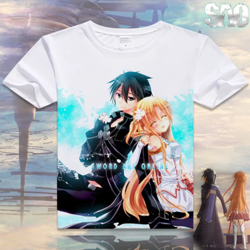 Sword Art Online T-shirt Kirito Asuna Kirigaya Kazuto Anime Manga Gift Unisex T