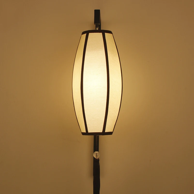 Китайский стиль тканевый настенный светильник, ретро тканевый Бра Для tearoom гостиной прохода коридора спальни тематический ресторанный светильник
