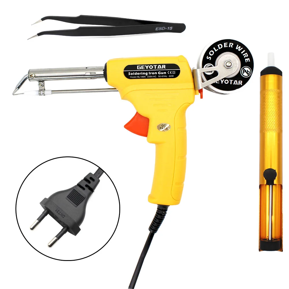 100W EU Automatic Electric Soldering Iron Tin Gun Solder Wire Welding Tool
