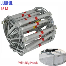 15 м пожарная Спасательная Лестница большой безопасный крюк 50FT складная стальная проволочная канатная лестница из алюминиевого сплава для спасения при аварийной ситуации защиты